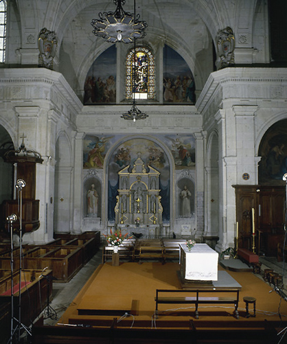 Chapelle saint Joseph : vue d'ensemble du bras gauche du transept : Pères de l'Eglise et prophètes.