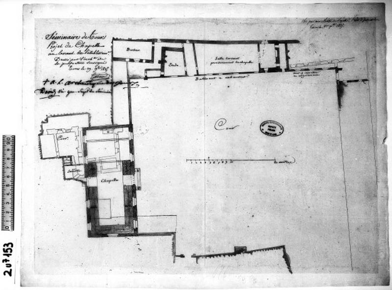 Projet de la chapelle au levant, B.M. Guérin, 1829.