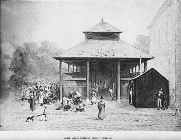 Etat de la halle aux légumes vers 1840.