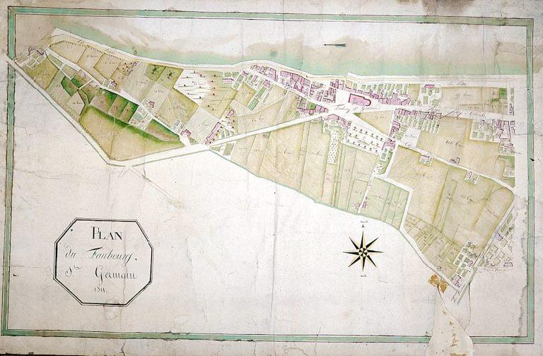Plan représentant le faubourg Saint-Germain.
