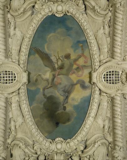 Salle des Fêtes : compartiment du plafond : Apollon éclairant le monde.