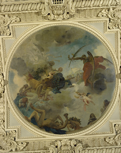 Salle des Fêtes : compartiment du plafond : Triomphe de la ville de Tours.