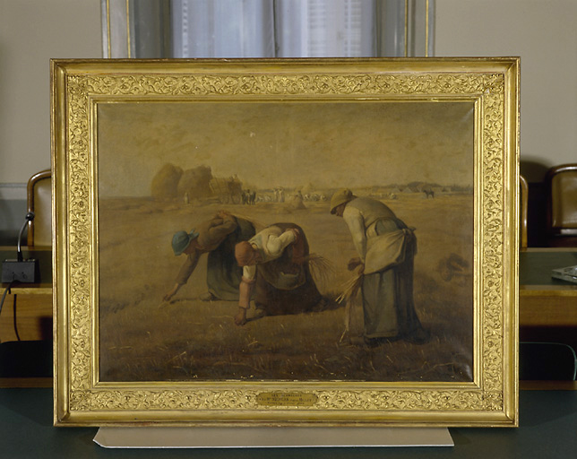 Copie des glaneuses de Millet par Nicolas, huile sur toile.