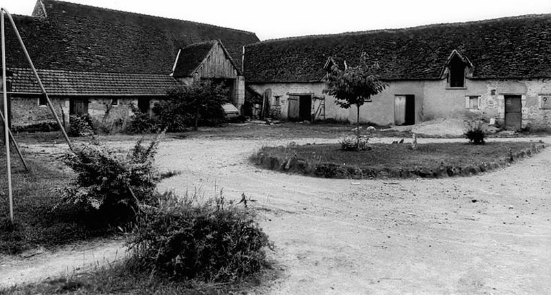 Vue générale de la grange à porche et des étables, du nord.