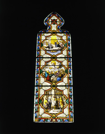 Baie 6 : Scènes de la vie de la Vierge, Présentation au Temple, Assomption et Couronnement de la Vierge.