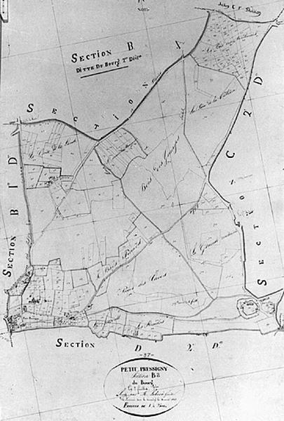 Feuille de section du plan cadastral ancien, section B2, éch. 1/2500e, 1813.
