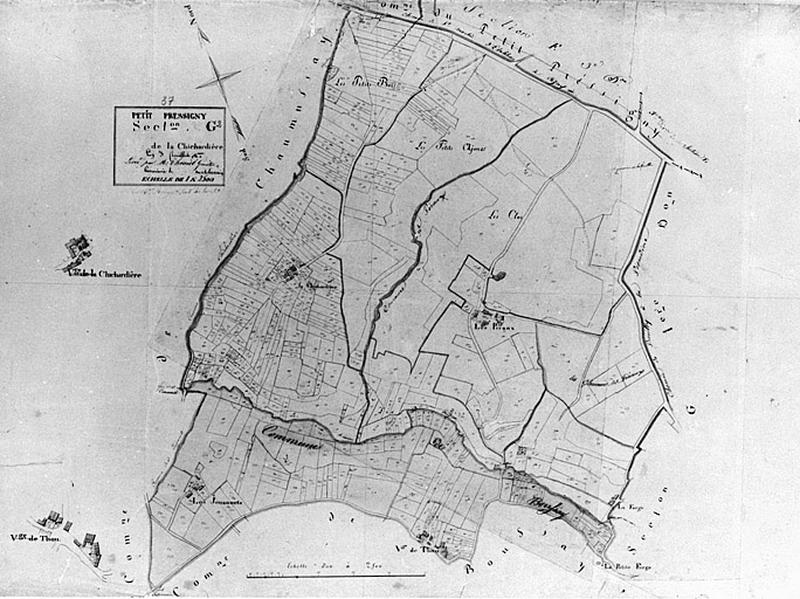 Feuille de section du plan cadastral ancien, section G2, éch. 1/2500e, 1813.