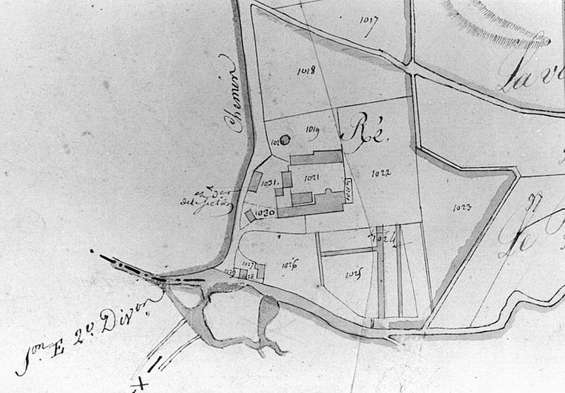 Ré : extrait du plan cadastral ancien, section B1, éch. 1/2500e, 1813.