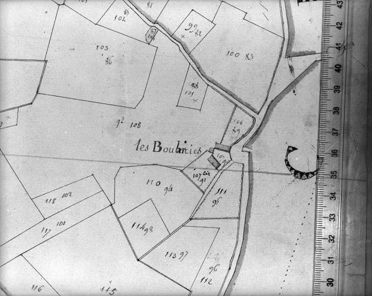 Cadastre napoléonien, détail : les Boulairies.