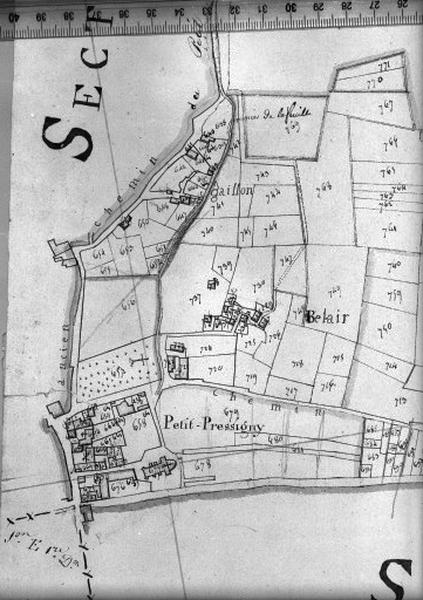 Cadastre napoléonien, détail : Bourg.