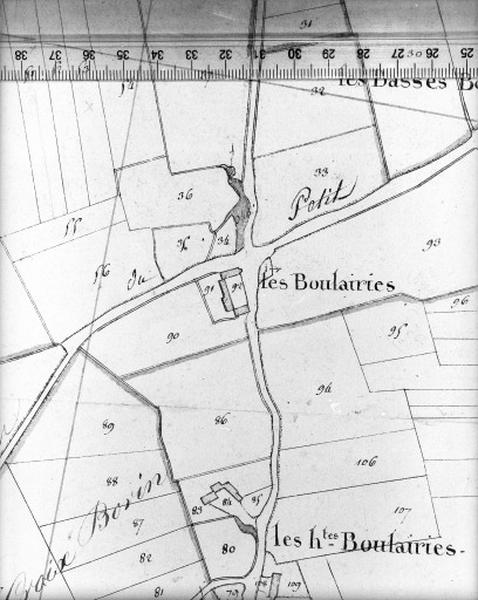 Cadastre napoléonien, détail : les Boulairies, les Hautes Boulairies.