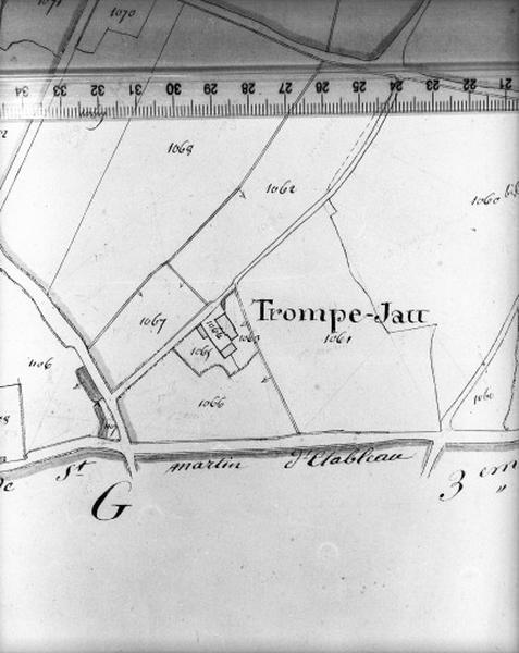 Cadastre napoléonien, détail : Trompe Jau.