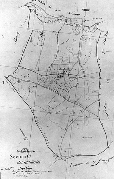 Feuille de section du plan cadastral ancien de Ferrière-Larçon, section C1, échelle 1/2500e, 1813.