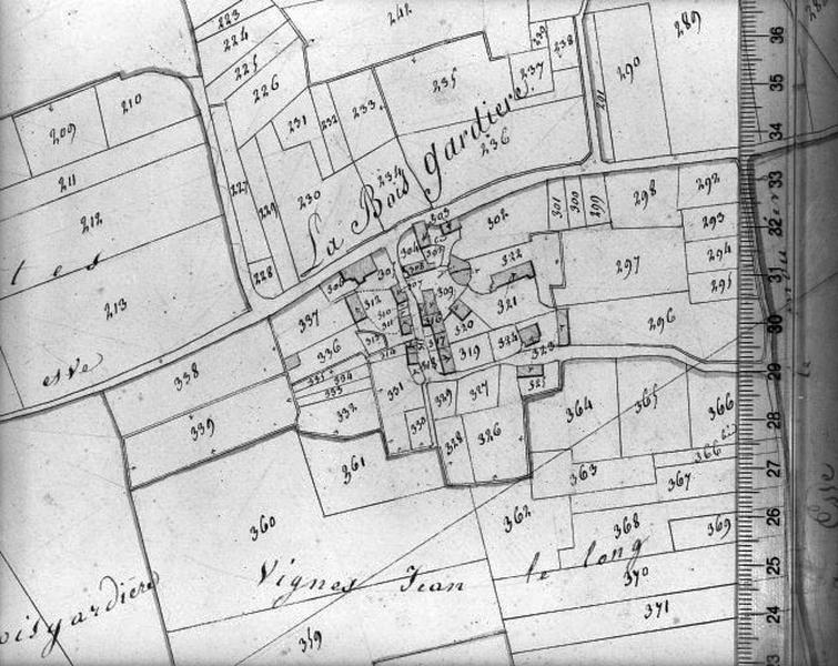 Cadastre napoléonien, détail : la Bois Gardière.