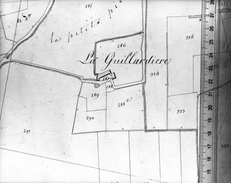 Cadastre napoléonien, détail : la Guillardière.