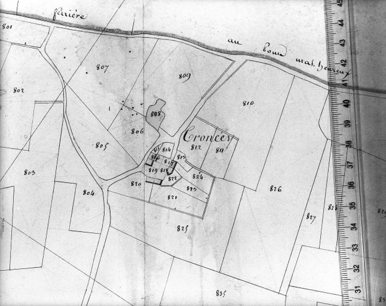 Cadastre napoléonien, détail : Tronçey.