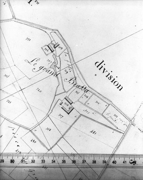 Cadastre napoléonien, détail : le Grand Beussa.
