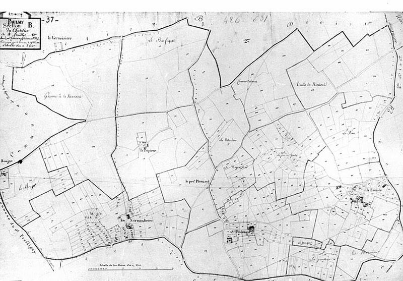 Feuille de section du plan cadastral ancien, section B3, éch. 1/2500e, 1812.