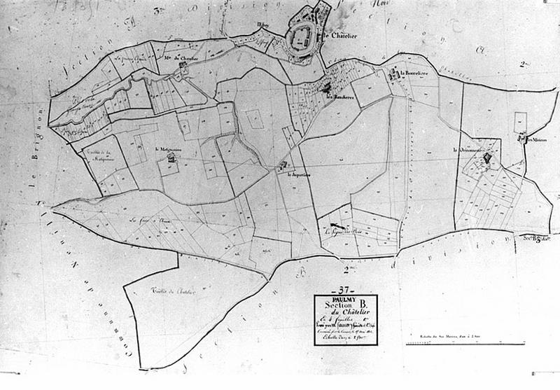 Feuille de section du plan cadastral ancien, section B1, éch. 1/2500e, 1812.