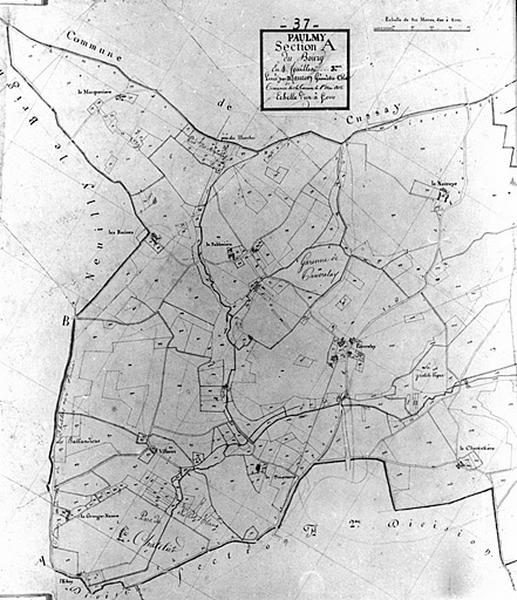 Feuille de section du plan cadastral ancien, section A3, éch. 1/2500e, 1812, premiere partie.