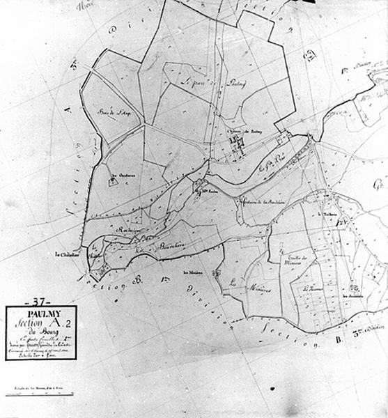 Feuille de section du plan cadastral ancien, section A2, éch. 1/2500e, 1812, premiere partie.