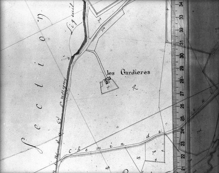 Cadastre napoléonien, détail : les Gardières.