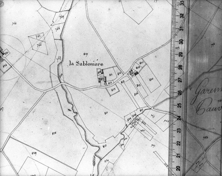 Cadastre napoléonien, détail : la Sablonnière.