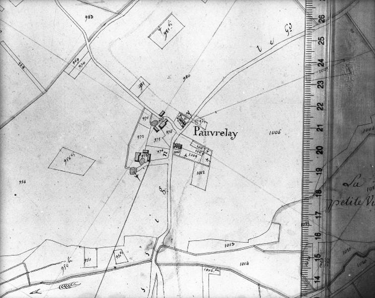 Cadastre napoléonien, détail : les Pauvrelais.