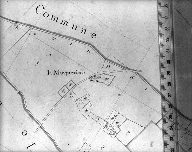 Cadastre napoléonien, détail : la Marquetière.