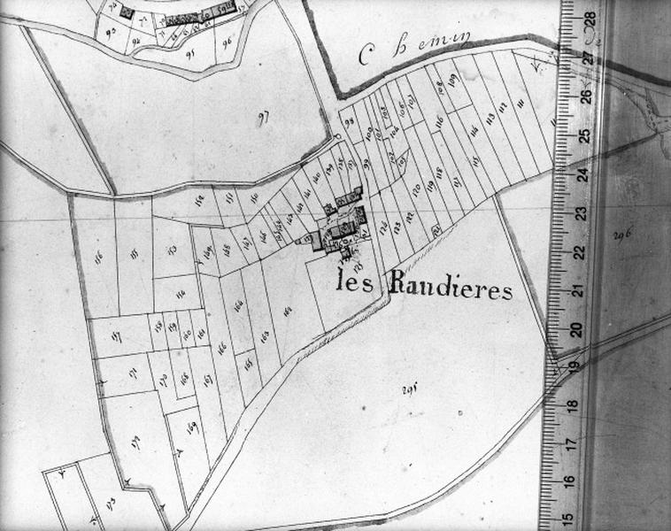 Cadastre napoléonien, détail : les Raudières.