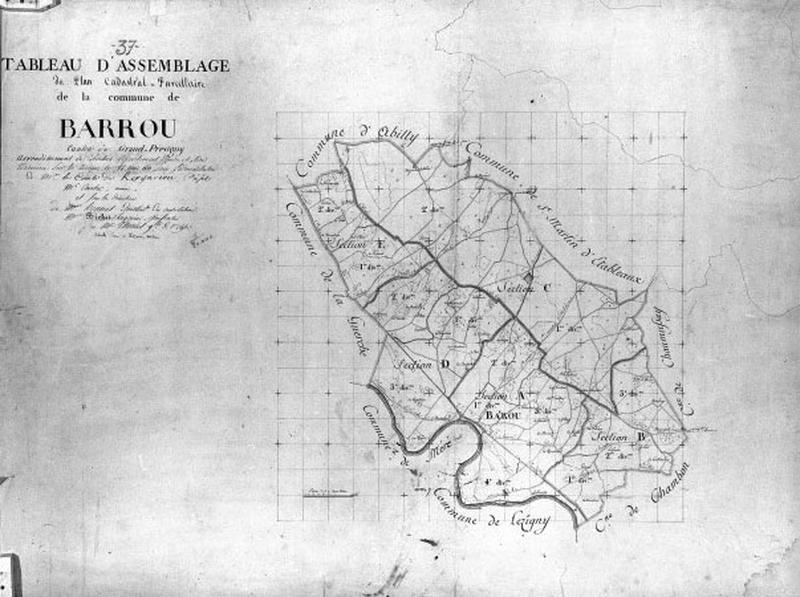 Tableau d'assemblage du cadastre napoléonien.
