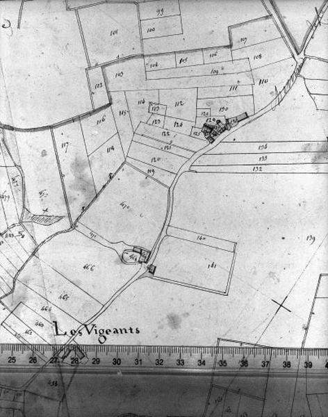 Extrait du plan cadastral napoléonien.