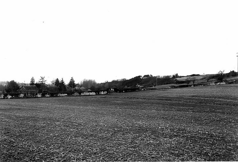 Vue d'ensemble des murs d'enceinte du parc.