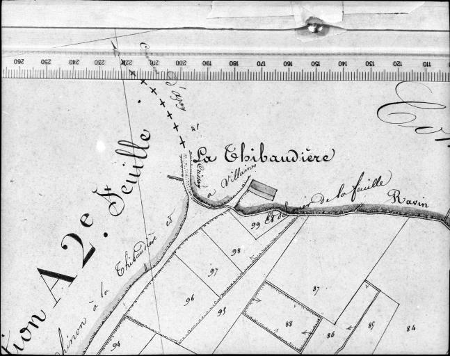 Extrait du plan cadastral napoléonien, section A1, 1831. Echelle : 1/2500