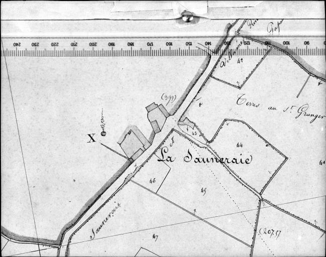 Extrait du plan cadastral napoléonien, section A1, 1831. Echelle : 1/2500