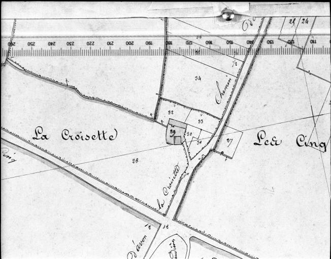 Extrait du plan cadastral napoléonien, section A1,1831. Echelle : 1/2500
