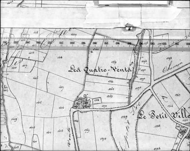 Extrait du plan cadastral napoléonien, section A3, 1831. Echelle : 1/2500