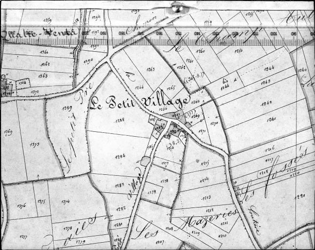 Extrait du plan cadastral napoléonien, section A3, 1831. Echelle : 1/2500