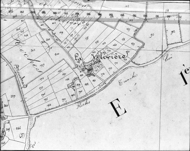 Extrait du plan cadastral napoléonien, section C1, 1831. Echelle : 1/2500