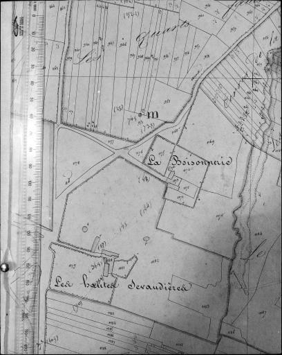 Extrait du plan cadastral napoléonien, section C2, 1831. Echelle : 1/2500
