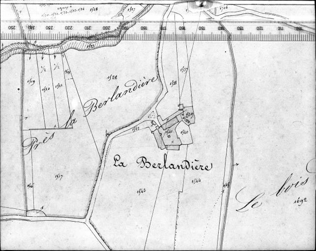 Extrait du plan cadastral napoléonien, section C3, 1831. Echelle : 1/2500