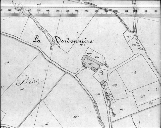 Extrait du plan cadastral napoléonien, section C3, 1831. Echelle : 1/2500