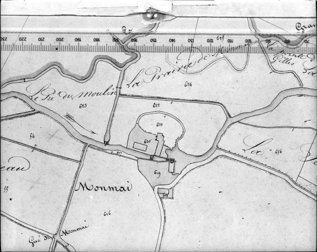 Extrait du plan cadastral ancien, section E1, 1831.