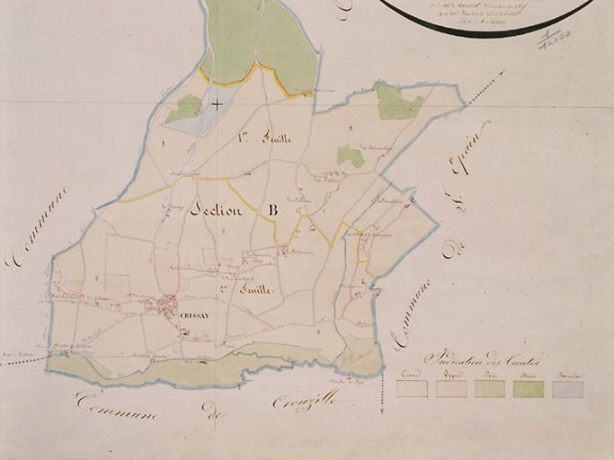 Tableau d'assemblage du plan cadastral napoléonien, 1832.
