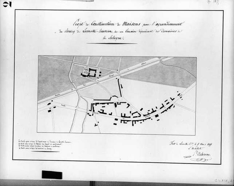 Projet d'agrandissement du bourg, 1855.