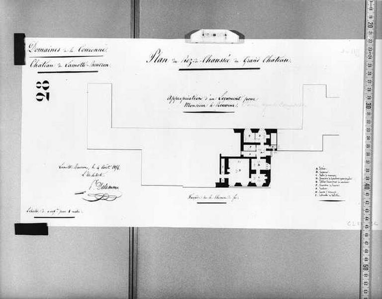 Plan du rez-de-chaussée du grand château.