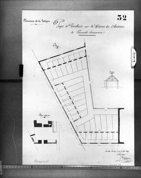 Réserve, projet de porcherie, 1855.