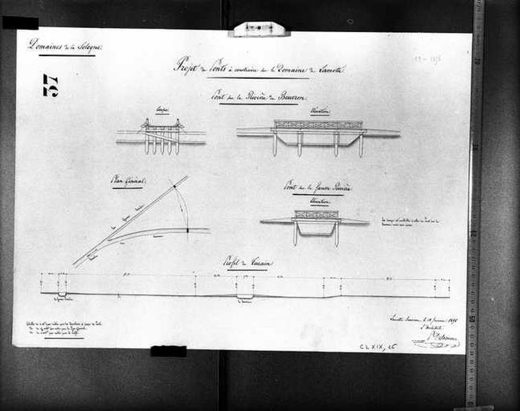 Projet de ponts à construire sur le domaine, 1856.