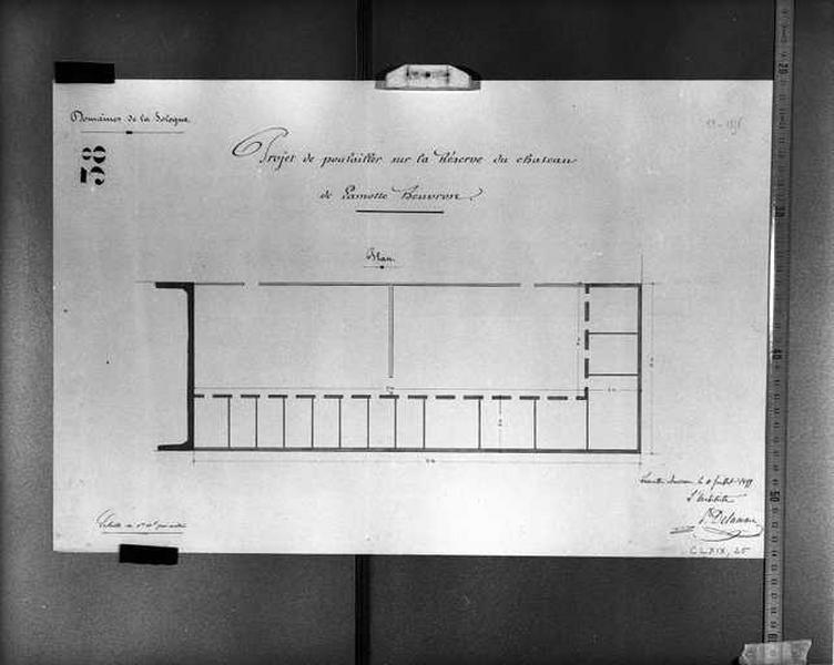 Réserve, projet de poulailler, 1855.