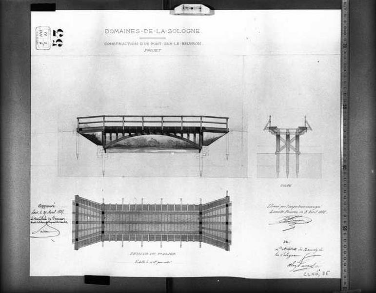 Projet de construction d'un pont sur le Beuvron, 1865.